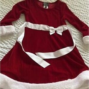 Adorable Red Christmas Dress with White Trim